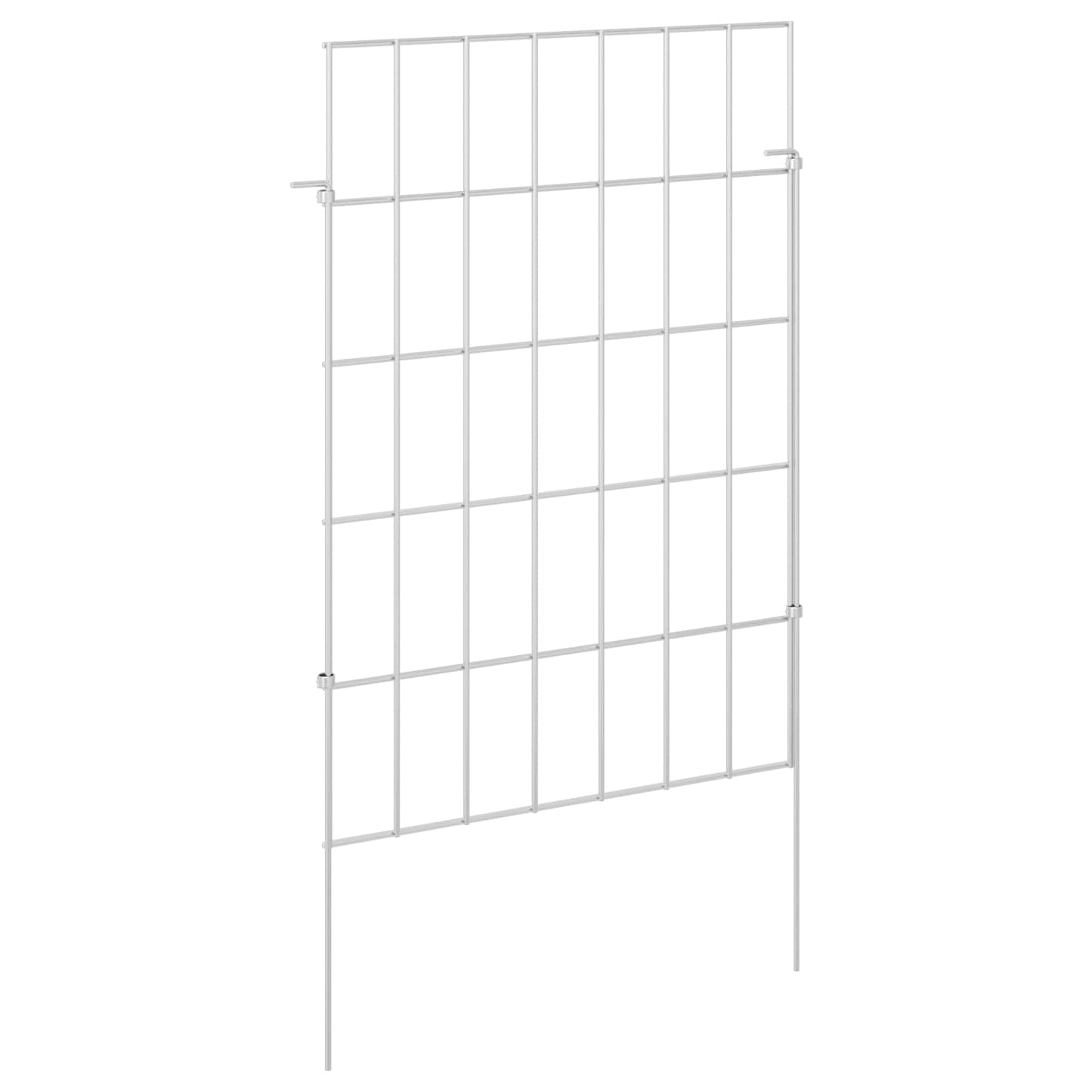 Garden Fence with Stakes 48 pcs 35 x 50 cm Mesh Silver