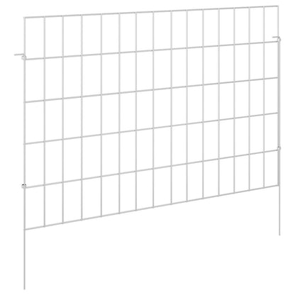 Garden Fence with Stakes 12 pcs 75 x 50 cm Mesh Silver