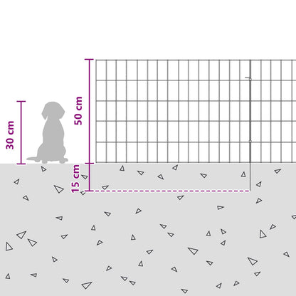 Garden Fence with Stakes 12 pcs 75 x 50 cm Mesh Silver