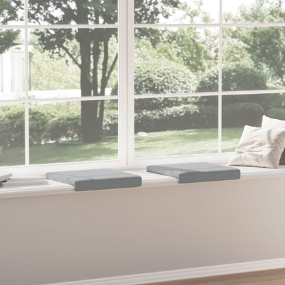 Bench Cushion 2 pcs Fabric Light Grey Depth 35 cm