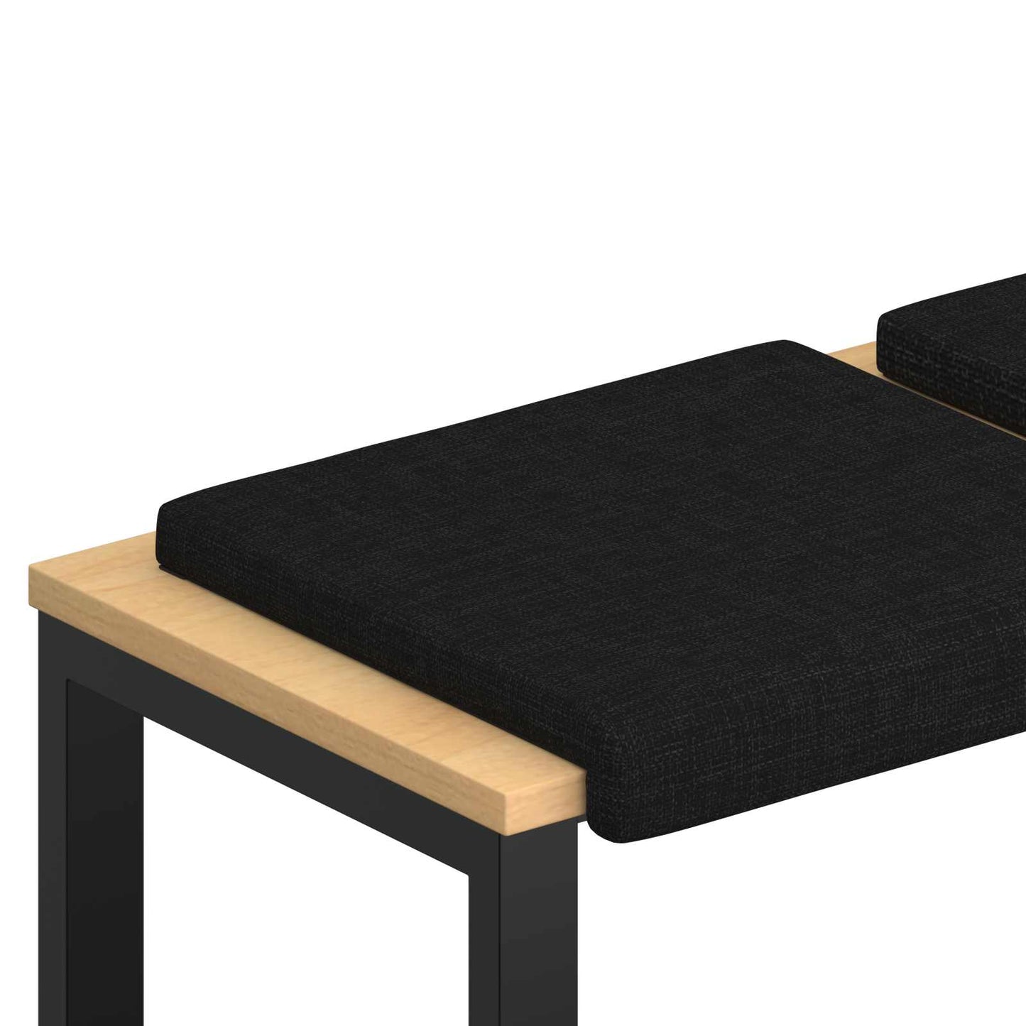 Bench Cushion 2 pcs Fabric Black Depth 35 cm