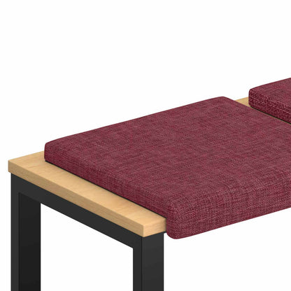 Bench Cushion 2 pcs Fabric Wine Red Depth 35 cm