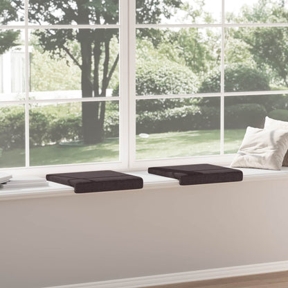 Bench Cushion 2 pcs Fabric Dark Brown Depth 35 cm