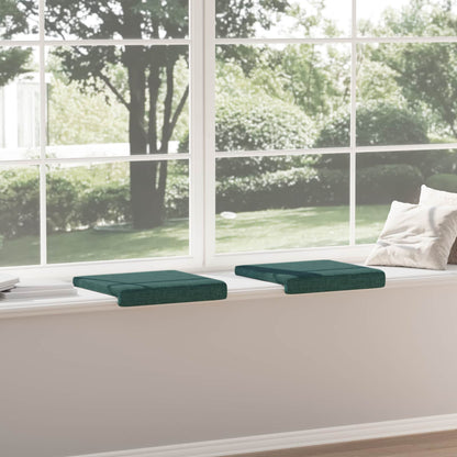 Bench Cushion 2 pcs Fabric Dark Green Depth 35 cm
