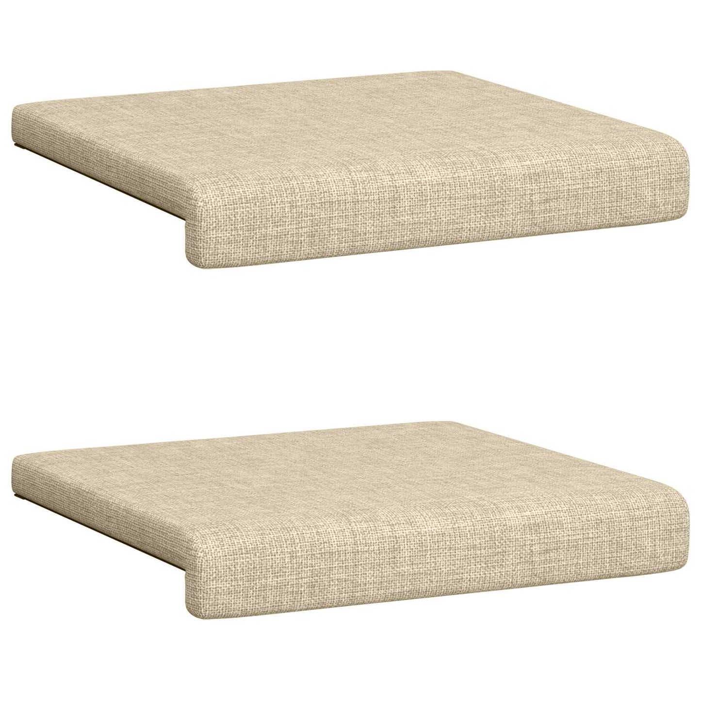 Bench Cushion 2 pcs Fabric Cream Depth 35 cm