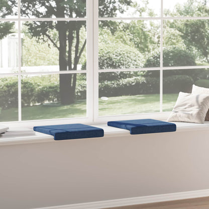 Bench Cushion 2 pcs Fabric Blue Depth 35 cm
