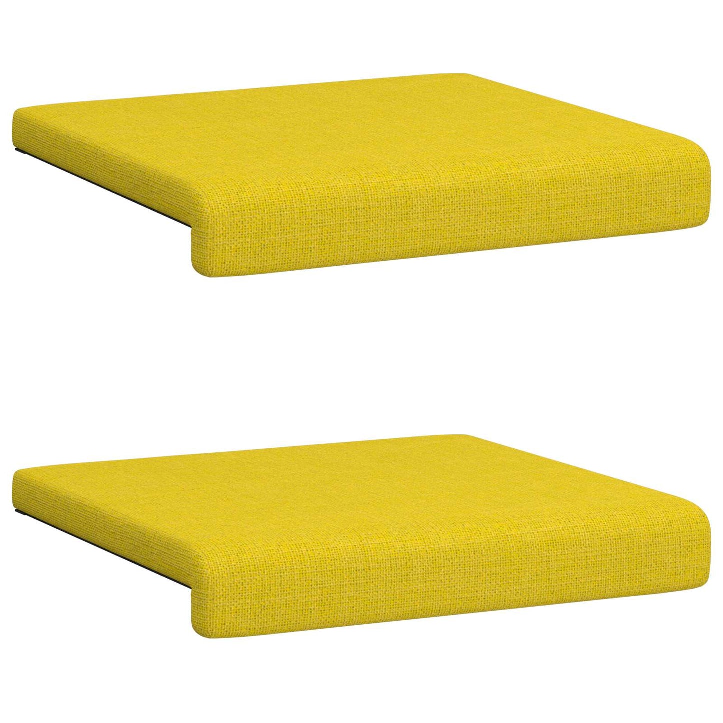Bench Cushion 2 pcs Fabric Light Yellow Depth 35 cm