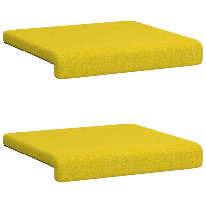 Bench Cushion 2 pcs Fabric Light Yellow Depth 35 cm