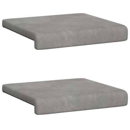 Bench Cushion 2 pcs Velvet Light Grey Depth 35 cm