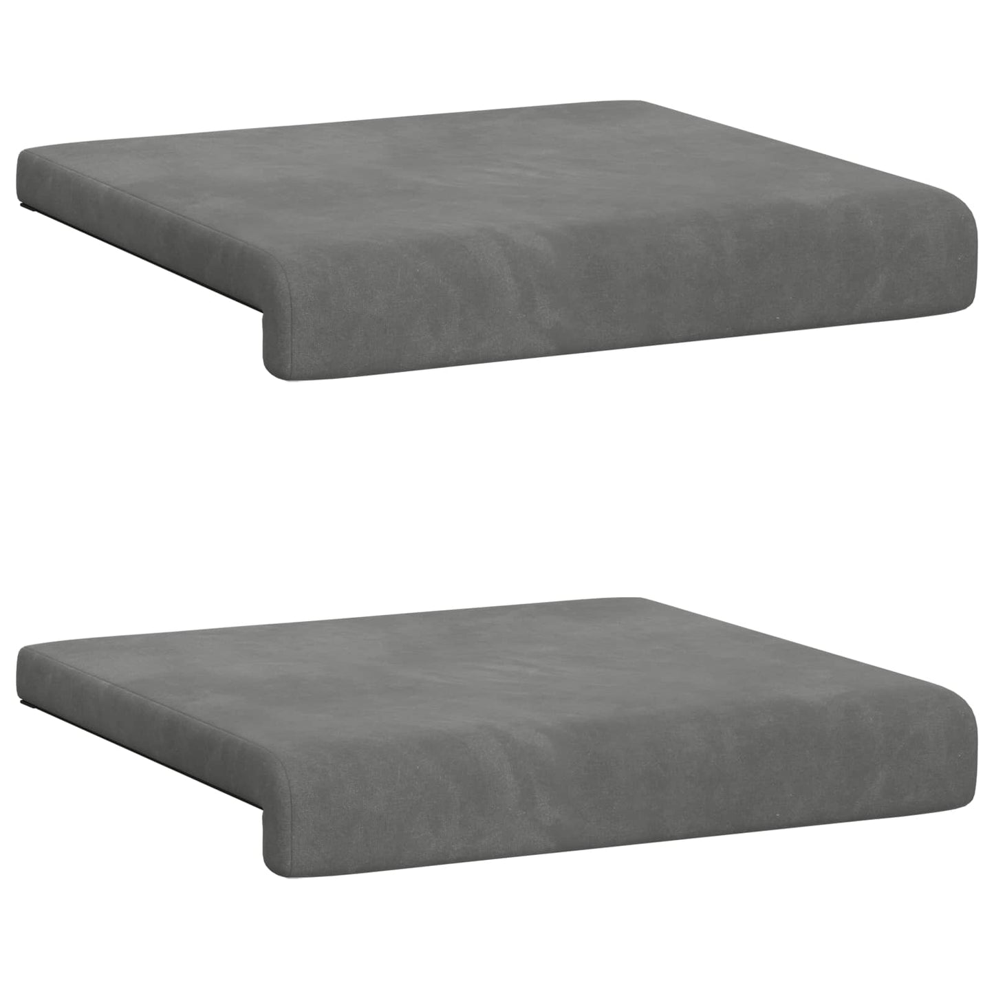 Bench Cushion 2 pcs Velvet Dark Grey Depth 35 cm