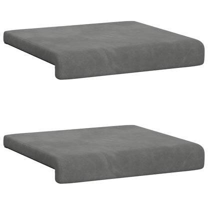 Bench Cushion 2 pcs Velvet Dark Grey Depth 35 cm