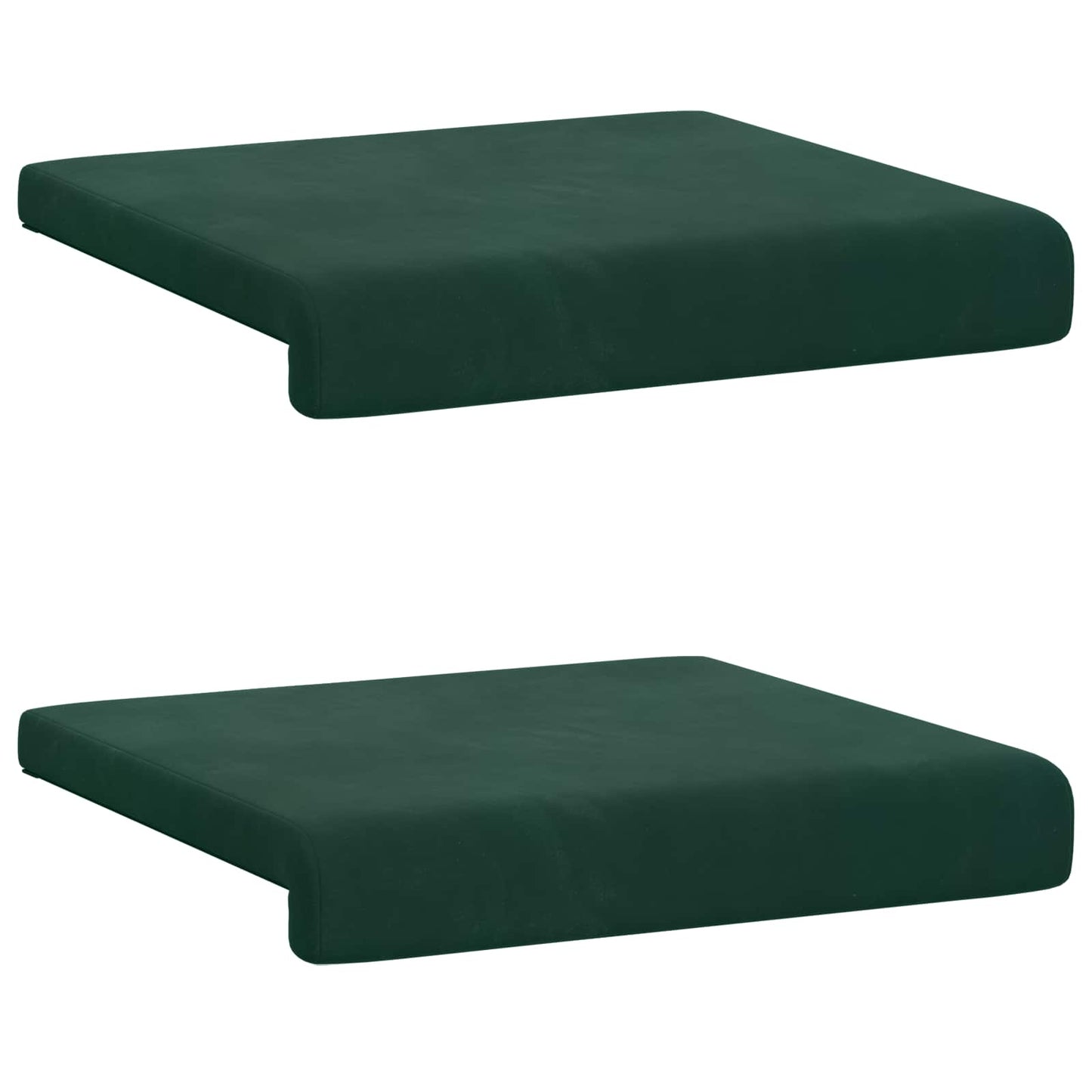 Bench Cushion 2 pcs Velvet Dark Green Depth 35 cm