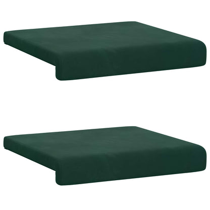 Bench Cushion 2 pcs Velvet Dark Green Depth 35 cm