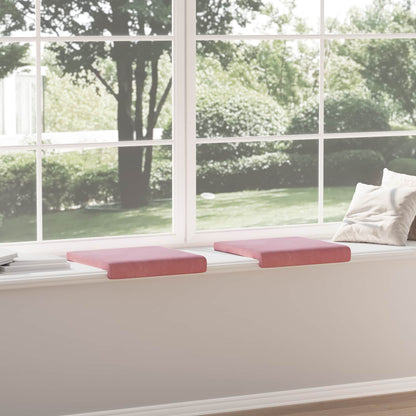 Bench Cushion 2 pcs Velvet Pink Depth 35 cm