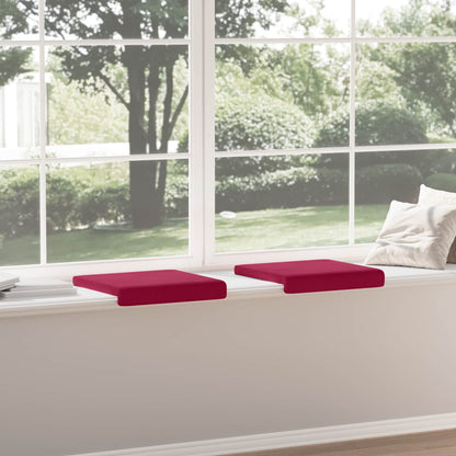 Bench Cushion 2 pcs Velvet Wine Red Depth 35 cm