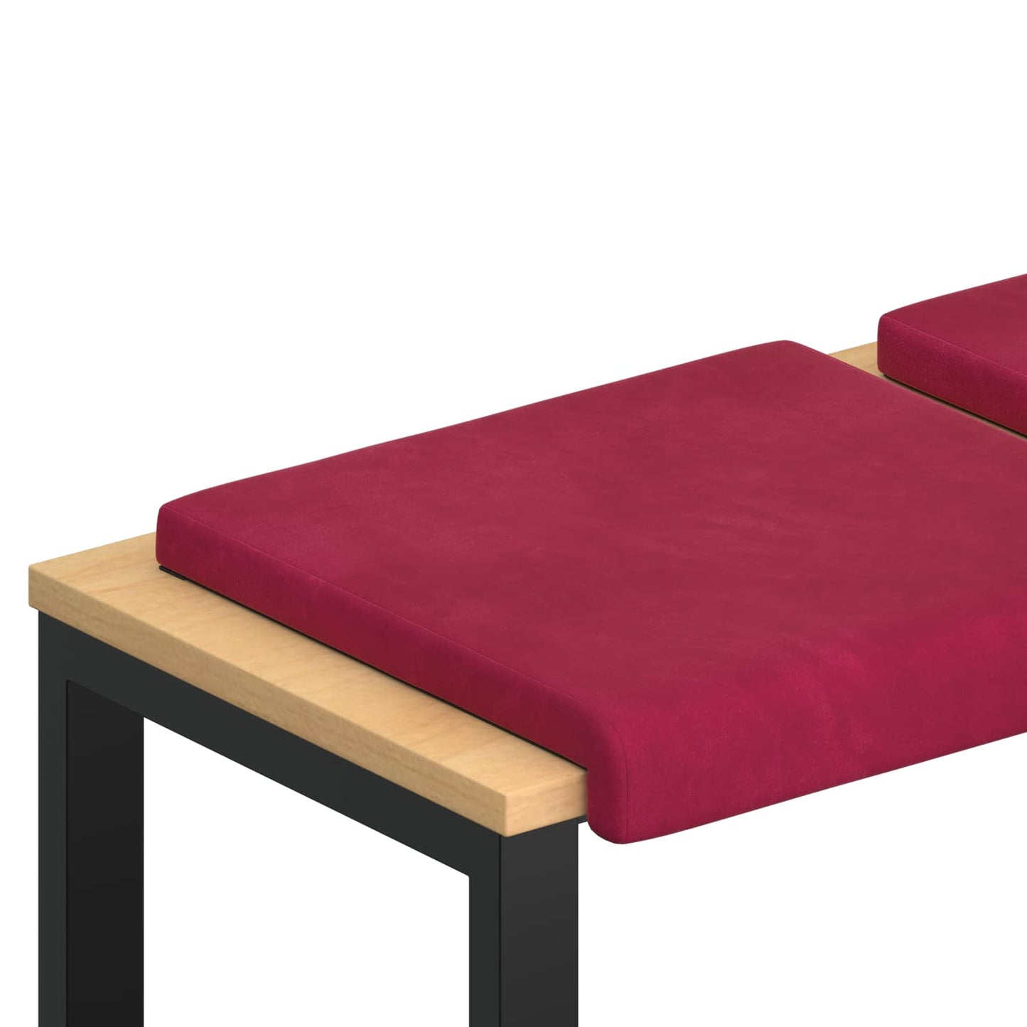 Bench Cushion 2 pcs Velvet Wine Red Depth 35 cm