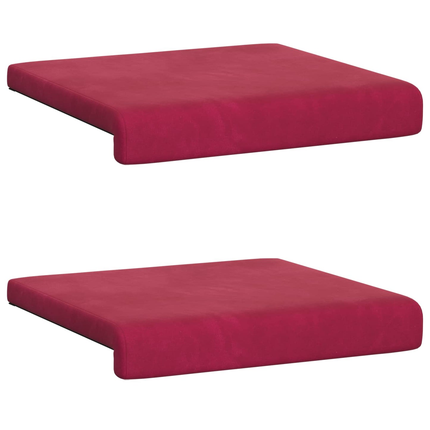 Bench Cushion 2 pcs Velvet Wine Red Depth 35 cm
