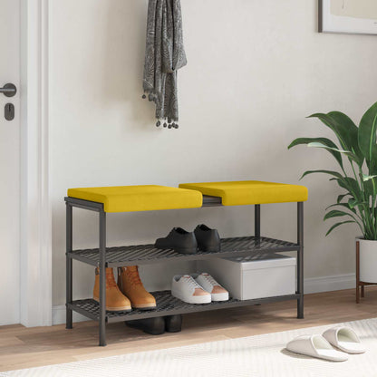 Bench Cushion 2 pcs Velvet Yellow Depth 35 cm