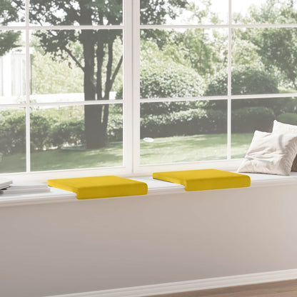 Bench Cushion 2 pcs Velvet Yellow Depth 35 cm
