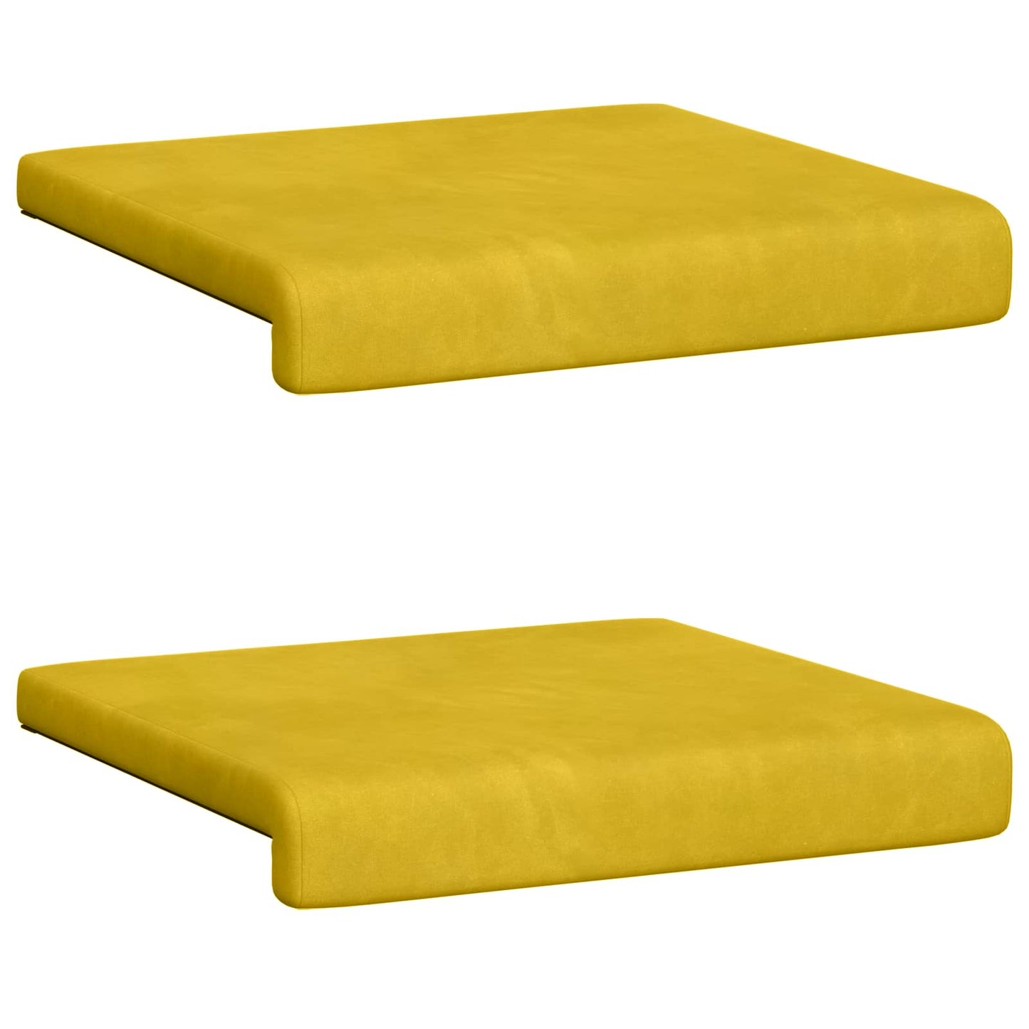 Bench Cushion 2 pcs Velvet Yellow Depth 35 cm