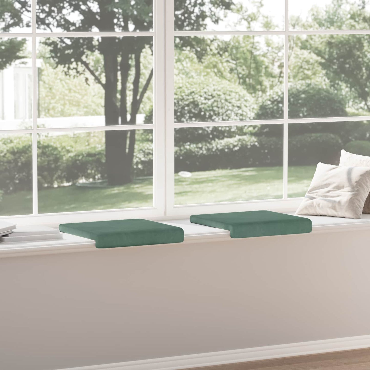 Bench Cushion 2 pcs Velvet Sea Green Depth 35 cm