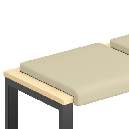 Bench Cushion 2 pcs Faux Leather Cream Depth 35 cm