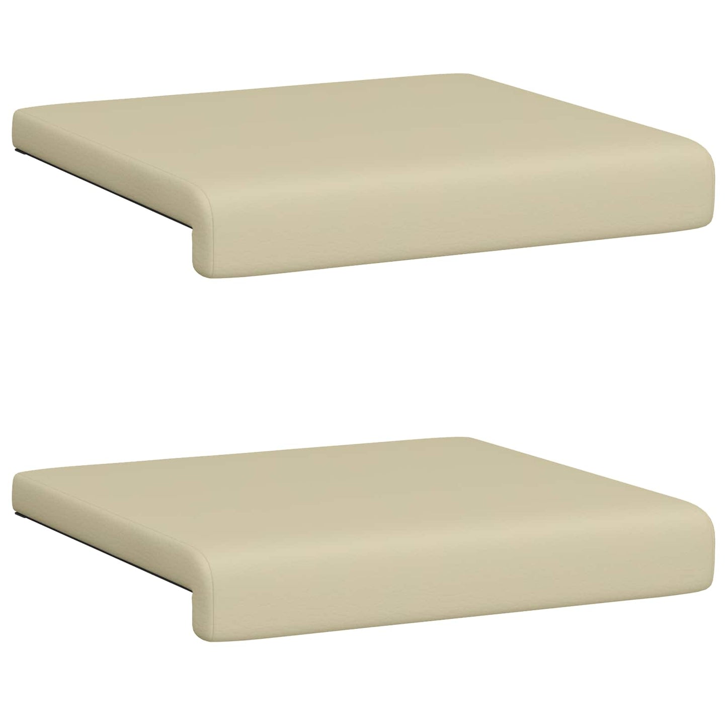 Bench Cushion 2 pcs Faux Leather Cream Depth 35 cm