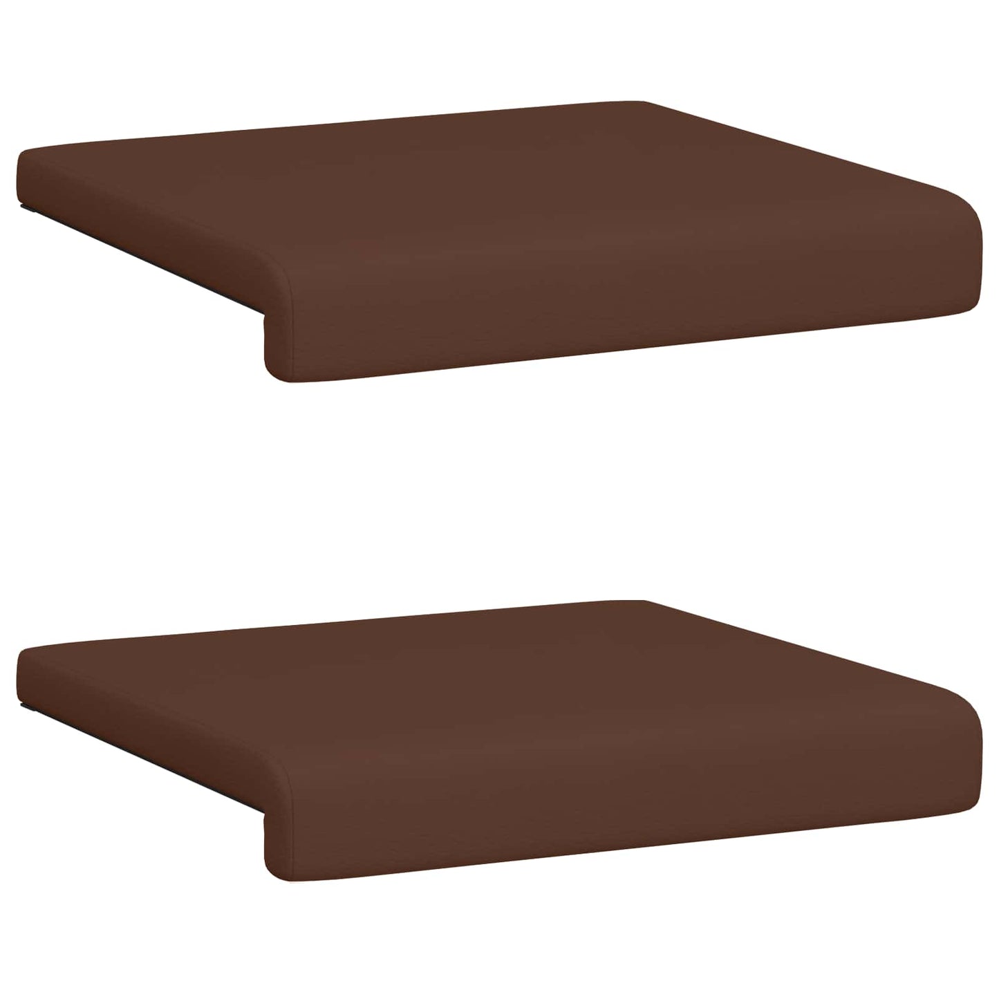 Bench Cushion 2 pcs Faux Leather Brown Depth 35 cm