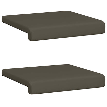 Bench Cushion 2 pcs Faux Leather Grey Depth 35 cm