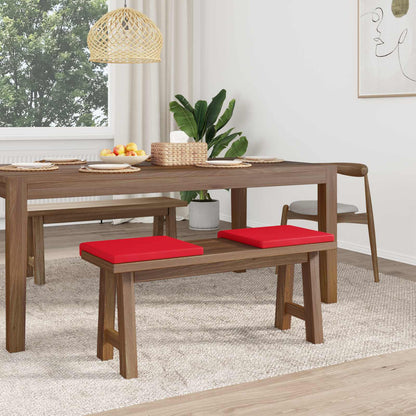 Bench Cushion 2 pcs Faux Leather Red Depth 35 cm