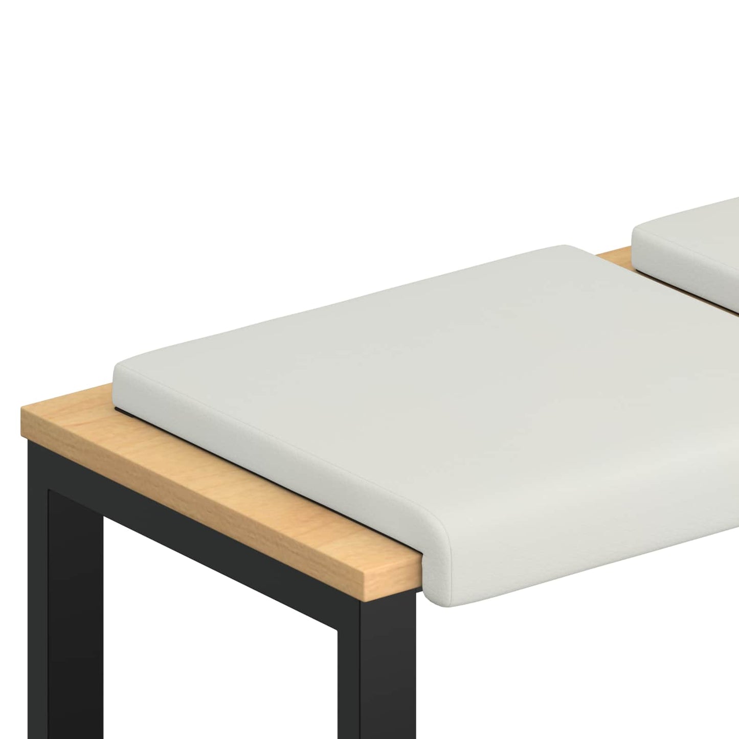 Bench Cushion 2 pcs Faux Leather White Depth 35 cm