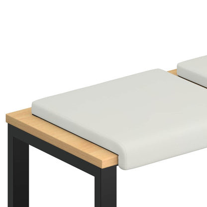 Bench Cushion 2 pcs Faux Leather White Depth 35 cm