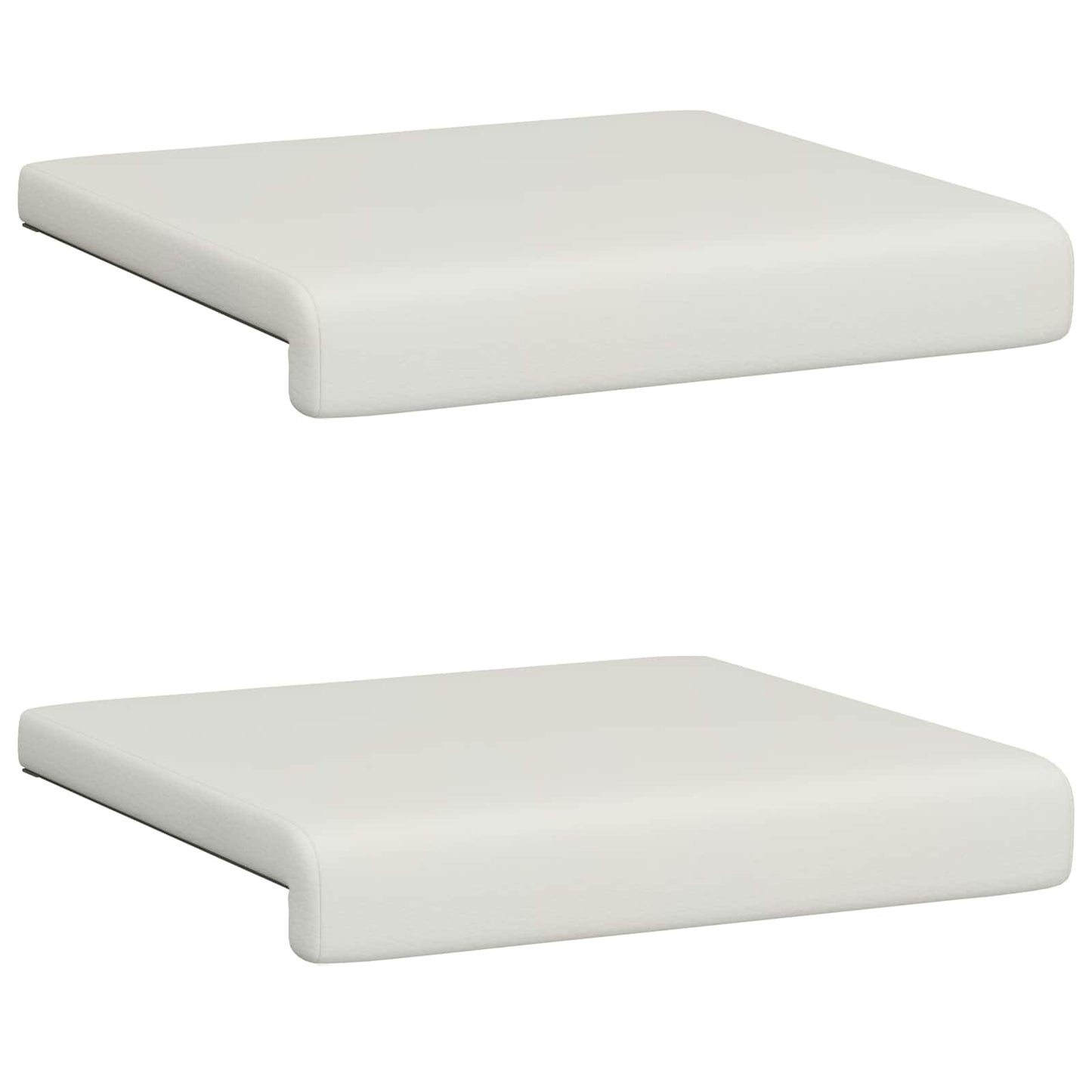 Bench Cushion 2 pcs Faux Leather White Depth 35 cm