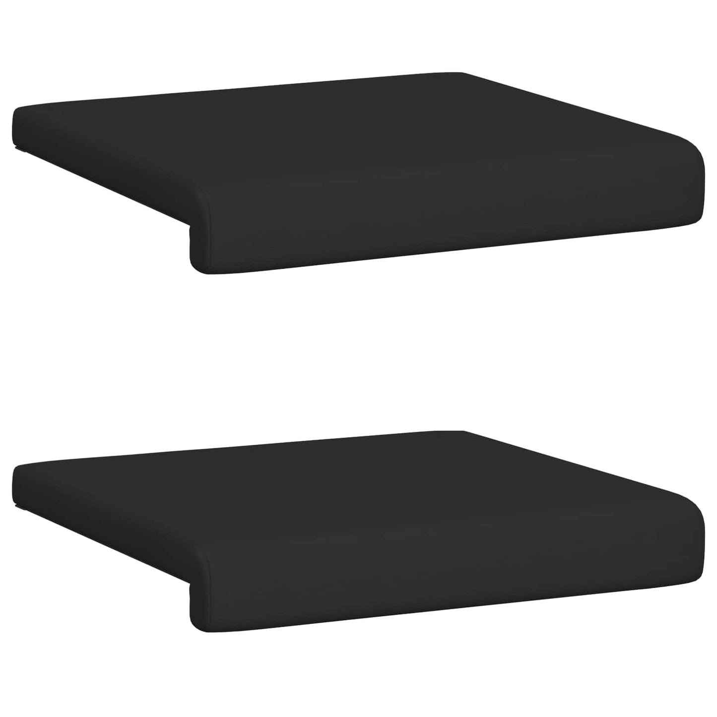 Bench Cushion 2 pcs Faux Leather Black Depth 35 cm