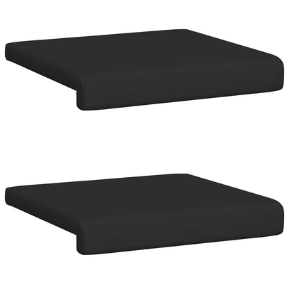 Bench Cushion 2 pcs Faux Leather Black Depth 35 cm