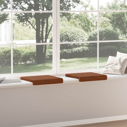 Bench Cushion 2 pcs Faux Leather Brown Depth 35 cm