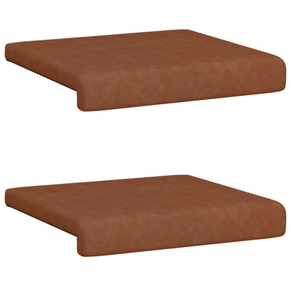Bench Cushion 2 pcs Faux Leather Brown Depth 35 cm