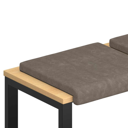 Bench Cushion 2 pcs Faux Leather Grey Depth 35 cm