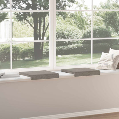 Bench Cushion 2 pcs Faux Suede Fabric Light Grey Depth 35 cm