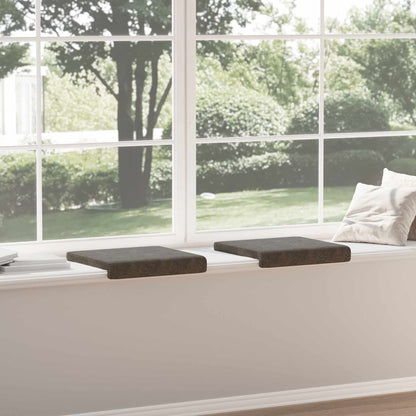 Bench Cushion 2 pcs Faux Suede Fabric Dark Grey Depth 35 cm