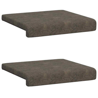 Bench Cushion 2 pcs Faux Suede Fabric Dark Grey Depth 35 cm