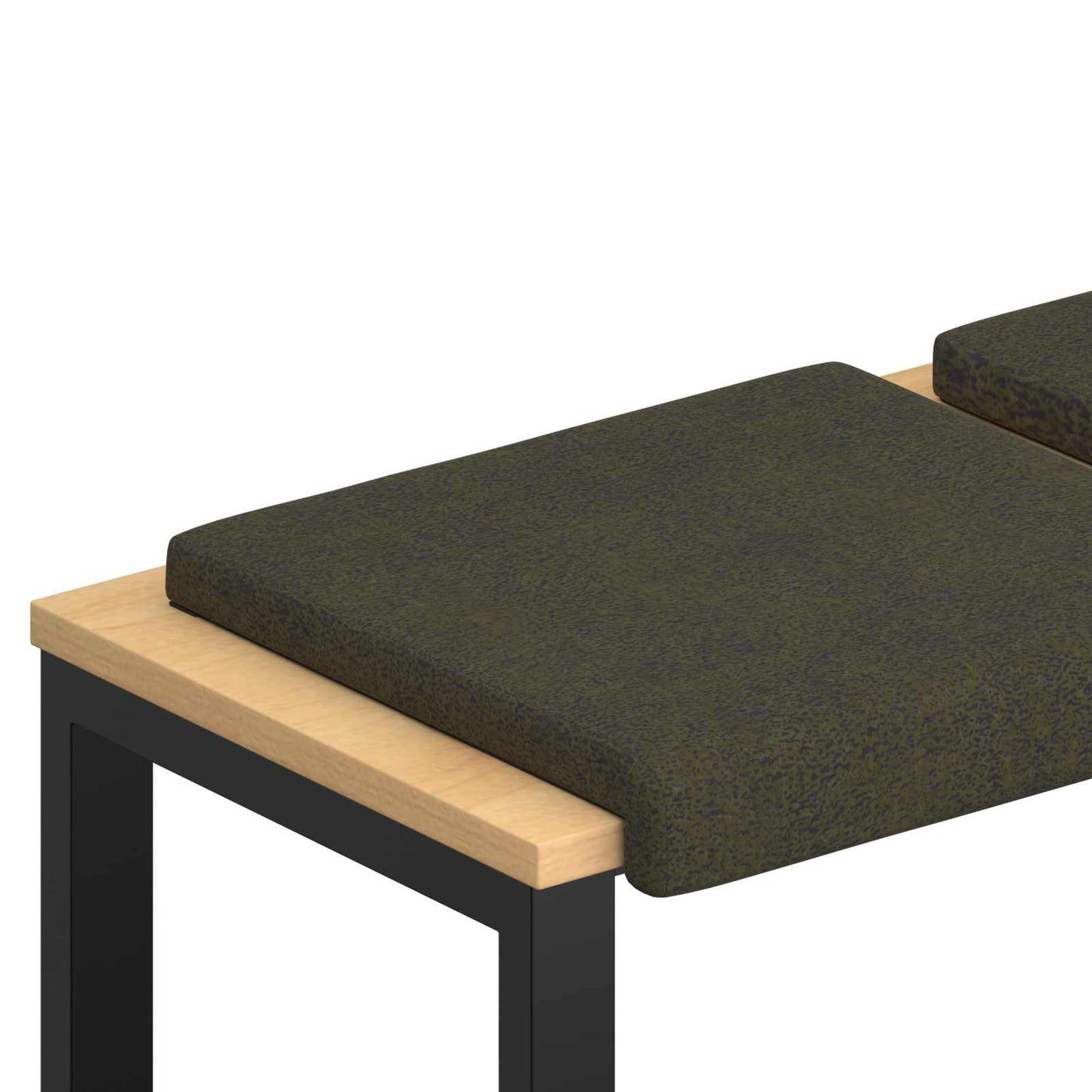 Bench Cushion 2 pcs Faux Suede Fabric Army Green Depth 35 cm