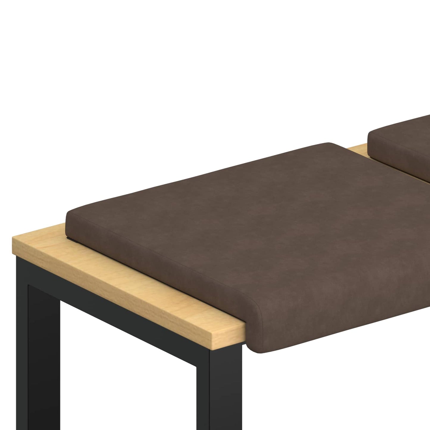 Bench Cushion 2 pcs Microfiber Brown Depth 35 cm
