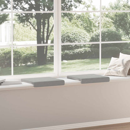 Bench Cushion 2 pcs Microfiber Light Grey Depth 35 cm