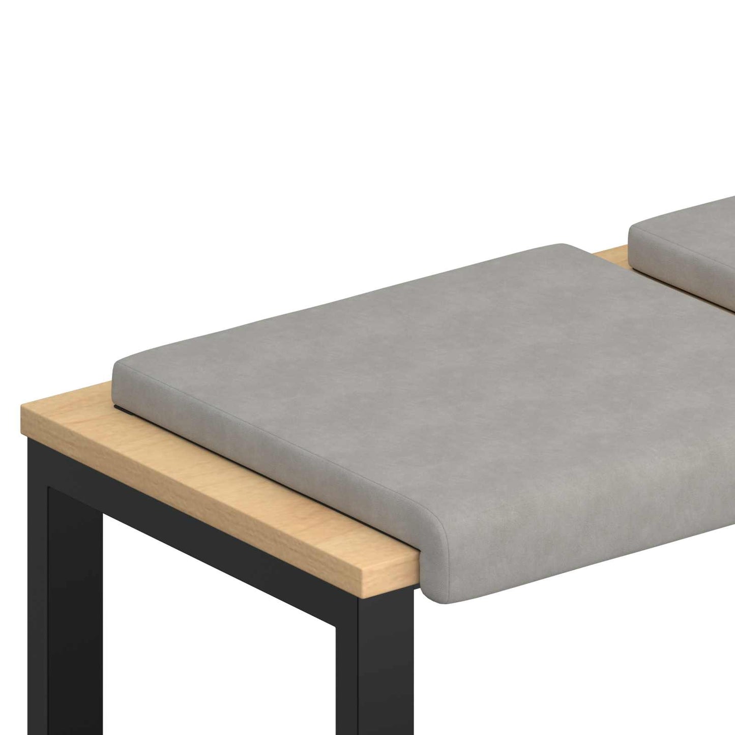 Bench Cushion 2 pcs Microfiber Light Grey Depth 35 cm