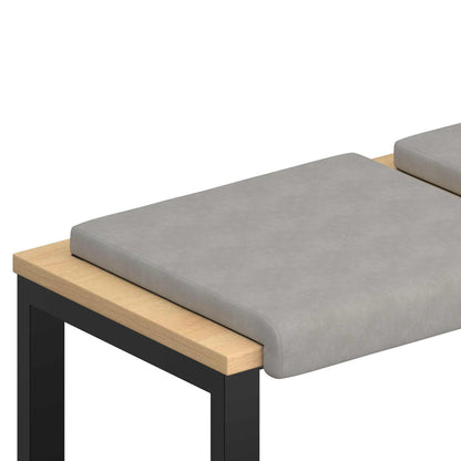 Bench Cushion 2 pcs Microfiber Light Grey Depth 35 cm