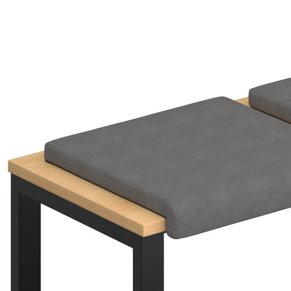 Bench Cushion 2 pcs Microfiber Dark Grey Depth 35 cm