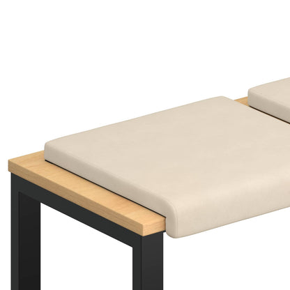Bench Cushion 2 pcs Microfiber Beige Depth 35 cm