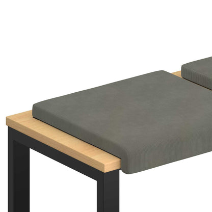 Bench Cushion 2 pcs Corduroy Light Grey Depth 35 cm