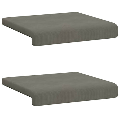 Bench Cushion 2 pcs Corduroy Light Grey Depth 35 cm
